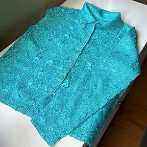 Issey miyake hot blue long sleeve top